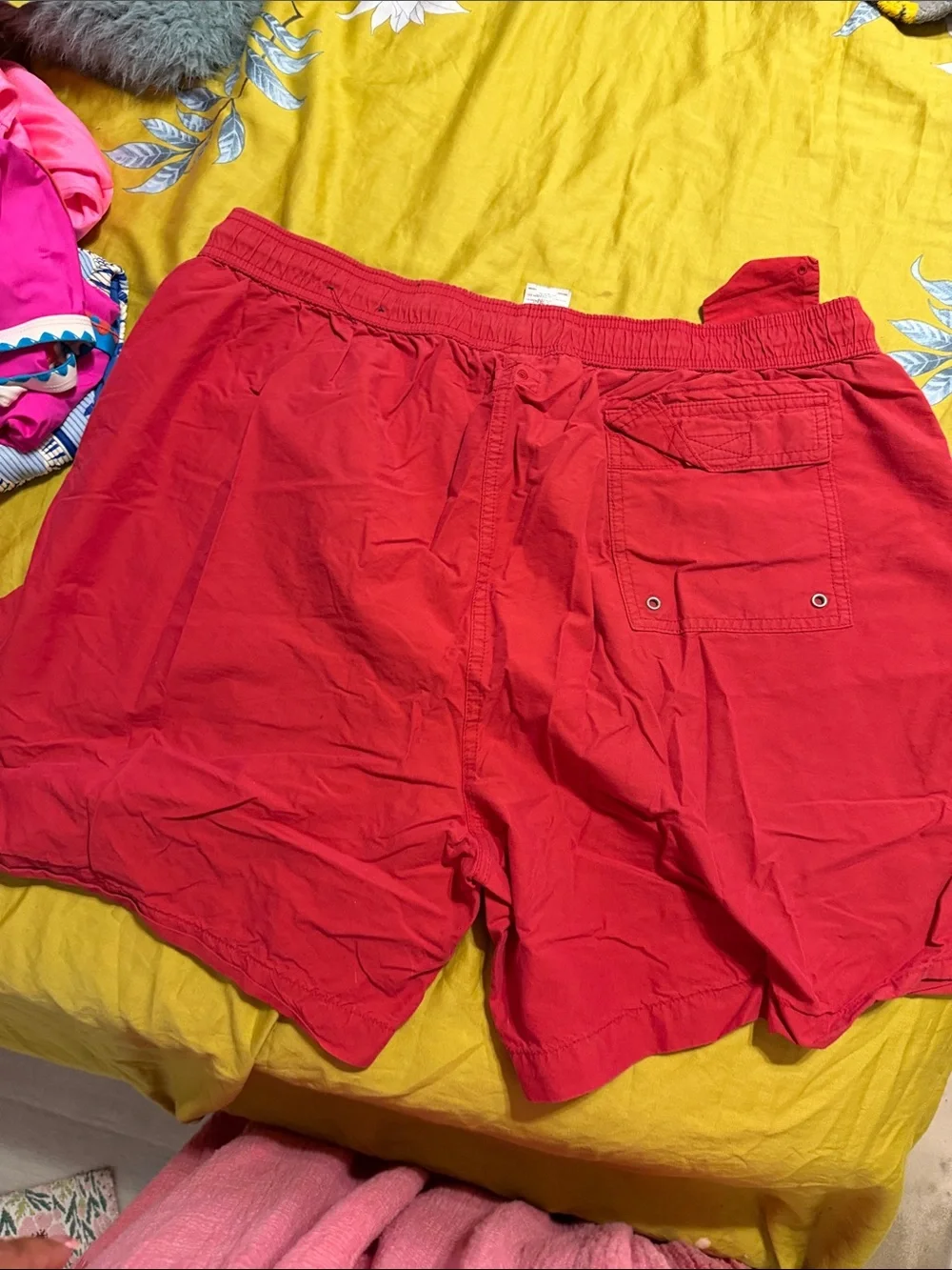 Brooks Brothers Red Men's Swim Trunks with Drawstring